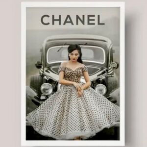 Set 2 Coco Chanel print collection fashion couture Picture Wal Art luxury decor